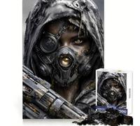 Guerrero postapocalíptico con máscara y Pistola Rompecabezas de 1000 Piezas para Adolescentes Juguete Mental Tiempo de Paz Corte Premium Regalo artístico (50x75cm)