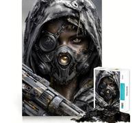 Guerrero postapocalíptico con máscara y Pistola Rompecabezas de 1000 Piezas para Adolescentes Juguete Mental Tiempo de Paz Corte Premium Regalo artístico (50x75cm)