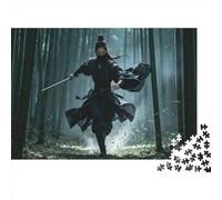 Guerrero Samurái Bosque de Bambú Puzzle de 1000 Piezas Papel para Adultos Escena Dinámica Relajante Juego Familiar 38x26cm/1000pcs