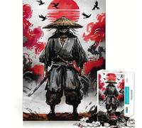 Guerrero samurái con Espadas y Sombrero de Paja Rompecabezas de 1000 Piezas para Adolescentes Rompecabezas fácil de armar Ocio Impecable Regalo Ideal para Navidad (38x26cm)