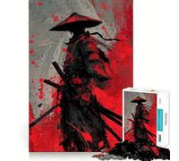 Guerrero samurái con Katana en Rojo, Rompecabezas de 1000 Piezas para Adolescentes, Juguete Que desafía la Mente, pasatiempo Tranquilo, Corte preciso, Regalo de Temporada (50x75cm)
