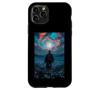 Guerrero samurái con Vistas al crepúsculo del Campo Iluminado por la Luna Tranquilo Carcasa para iPhone 11 Pro