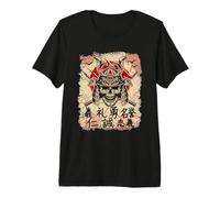 Guerrero Samurai Japonés | Código Bushido, Cráneo Espadachín Camiseta Premium
