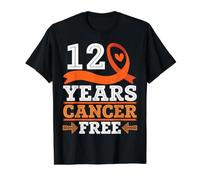 Guerrero sobreviviente de Leucemia con Cinta Naranja sin cáncer de 12 años Camiseta gráfica económica, Hombre, Negro, XL