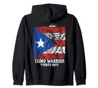 Guerrero Taino Bandera Puerto Rico Orgullo Boricua Boriken Sudadera con Capucha