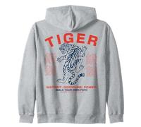 Guerrero Tigre Japonés Instinto Disciplina Poder Kanji Arte Sudadera con Capucha