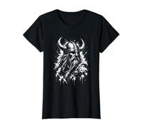 Guerrero Vikingo, Historia de la mitología Camiseta gráfica económica, Mujer, Negro, S