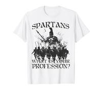 Guerreros legendarios del Rey Esparta Leonidas I Espartano Camiseta gráfica económica, Hombre, Blanco, XL