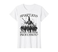 Guerreros legendarios del Rey Esparta Leonidas I Espartano Camiseta gráfica económica, Mujer, Blanco, L