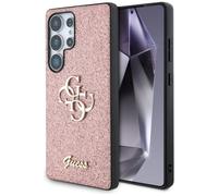 Guess 4G Metal Logo Glitter Backcover voor de Samsung Galaxy S25 Ultra - Pink