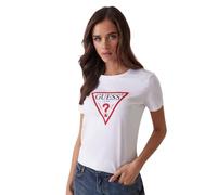 GUESS Adele Crop T-Shirt Camiseta, Blanco, L para Mujer