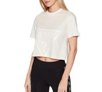 GUESS Adele Crop T-Shirt Camiseta, Blanco, M para Mujer