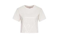GUESS Adele Crop T-Shirt Camiseta, Blanco, S para Mujer