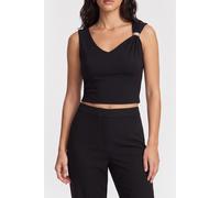 GUESS Aimee Ss Jewel Drap Jet Black A996 Talla: XS | Camisetas de Tirantes Outlet | Mujer | Negro