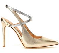 GUESS Amazie, Sandalia Mujer, Plata de Oro, 41 EU