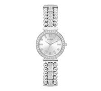 GUESS Reloj analógico 'Gala' plata / transparente / blanco, Talla One Size