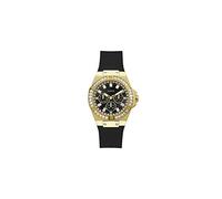 Reloj de Mujer GUESS VENUS GW0118L1 Silicona Negro Dorado Swarovski