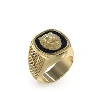 Guess Anillo para hombre de la colección Lion King. El anillo tiene como símbolo de león y tiene medida 22 Trendy cód. JUMR04003JWYGBK, Acero hipoalergénico, Cristal