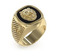 GUESS Anillo para hombre de la colección Lion King. El anillo tiene como símbolo de león y tiene medida 22 Trendy cód. JUMR04003JWYGBK62, Acero hipoalergénico