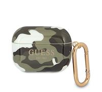 Guess Apple AirPods Pro Cover - Carcasa de Silicona para Apple AirPods Pro, diseño de Camuflaje, Color Caqui