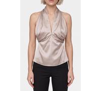 GUESS Aretha Halter Knot T Velvet Taupe Talla: 48 | Blusas Outlet | Mujer | Negro