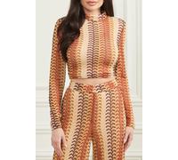 GUESS Autumn Fearne Top Rust Brown Multi Talla: XS | Blusas Outlet | Mujer | Marrón