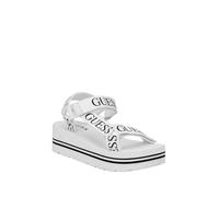 GUESS Avin, Sandalias con cuña Mujer, Blanco Negro Logo 137, 41 EU