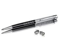 Guess Ballpoint UBT01062 - Juego de pendientes y pendientes de acero inoxidable con piedras de cristal