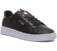 GUESS Beckie Cordones Logo En Mujer Zapatillas Negro Oro Talla UK 3-9