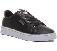 Guess Beckie Mujer Cordones Zapatillas con Oro Logo Negro Dorado Talla UK 3-8