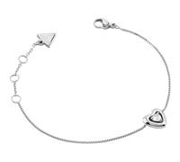 GUESS brazalete Beloved 10mm Crystal Heart Bracelet Rhodium plateado