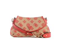 GUESS Beyza Flap Shoulder Bag, Bolsa de Hombro para Mujer, Logotipo Rojo Coral, Talla única
