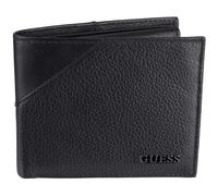Guess Billetera Plegable Delgada de Cuero para Hombre, Negro -, Talla única