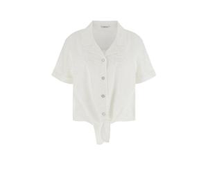 GUESS Blusenshirt SHARON EYELETS blanco | M
