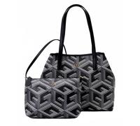 Guess Bolsa De Mano Shopper Bandolera Vikky 2 En Tote Negro Logo Nuevo