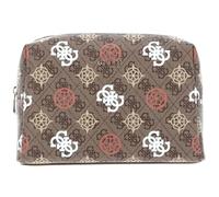 GUESS Bolsa de Maquillaje Large Top Zip Cosmetic Bag Brown Multi marrón