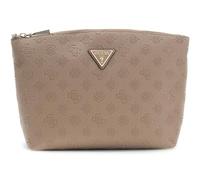 GUESS Bolsa de Maquillaje Wilder Top Zip Cosmetic Bag Taupe Logo Beige