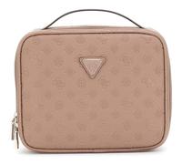 GUESS Bolsa de Maquillaje Wilder Travel Cosmetic Organizer Case Dark Taupe Logo marrón Topo