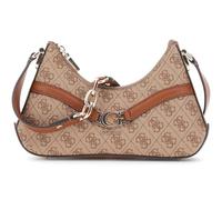 GUESS bolso bandolera Dea Crossbody Top Zip Latte Logo marrón claro
