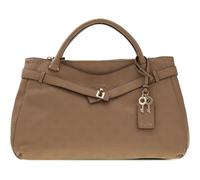 GUESS bolso bandolera Ella Logo Girlfriend Satchel Beige Logo marrón topo