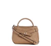 GUESS bolso bandolera Ella Logo Mini Satchel Beige Logo marrón topo
