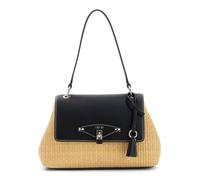 GUESS bolso bandolera Maggie Straw Flap Shoulder Bag Natural/Black negro