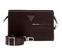 GUESS bolso bandolera muñequera Milano Crossbody Top Zip Dark Brown marrón oscuro