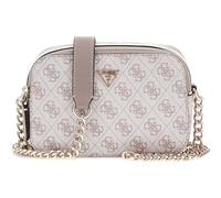 GUESS bolso bandolera Noelle II Crossbody Camera Bag Dark Taupe Logo rosa