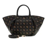 GUESS bolso de hombro Allegra Girlfriend Satchel Espresso Logo marrón oscuro
