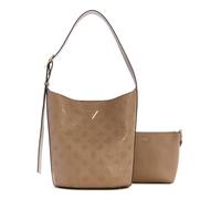 GUESS bolso de hombro bolsa de utensilios Cresidia II Bucket Bag Dark Taupe Logo marrón topo
