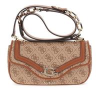 GUESS bolso de hombro bolso bandolera Dea Crossbody Flap Latte Logo marrón claro