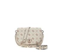 GUESS bolso de hombro bolso bandolera Emelie Logo Flap Shoulder Bag Vanilla Logo crema