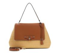 GUESS bolso de hombro bolso bandolera Maggie Straw Flap Shoulder Bag Natural/Caramel marrón