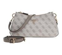 GUESS bolso de hombro bolso bandolera Noelle II Tri Compartment Shoulder Crossbody Bag Dark Taupe Logo crema